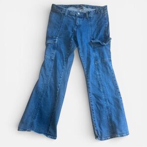 Wild Fable Low-Rise Flare Jeans Cargo Pocket 90s Y2K Festival